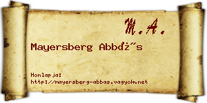 Mayersberg Abbás névjegykártya